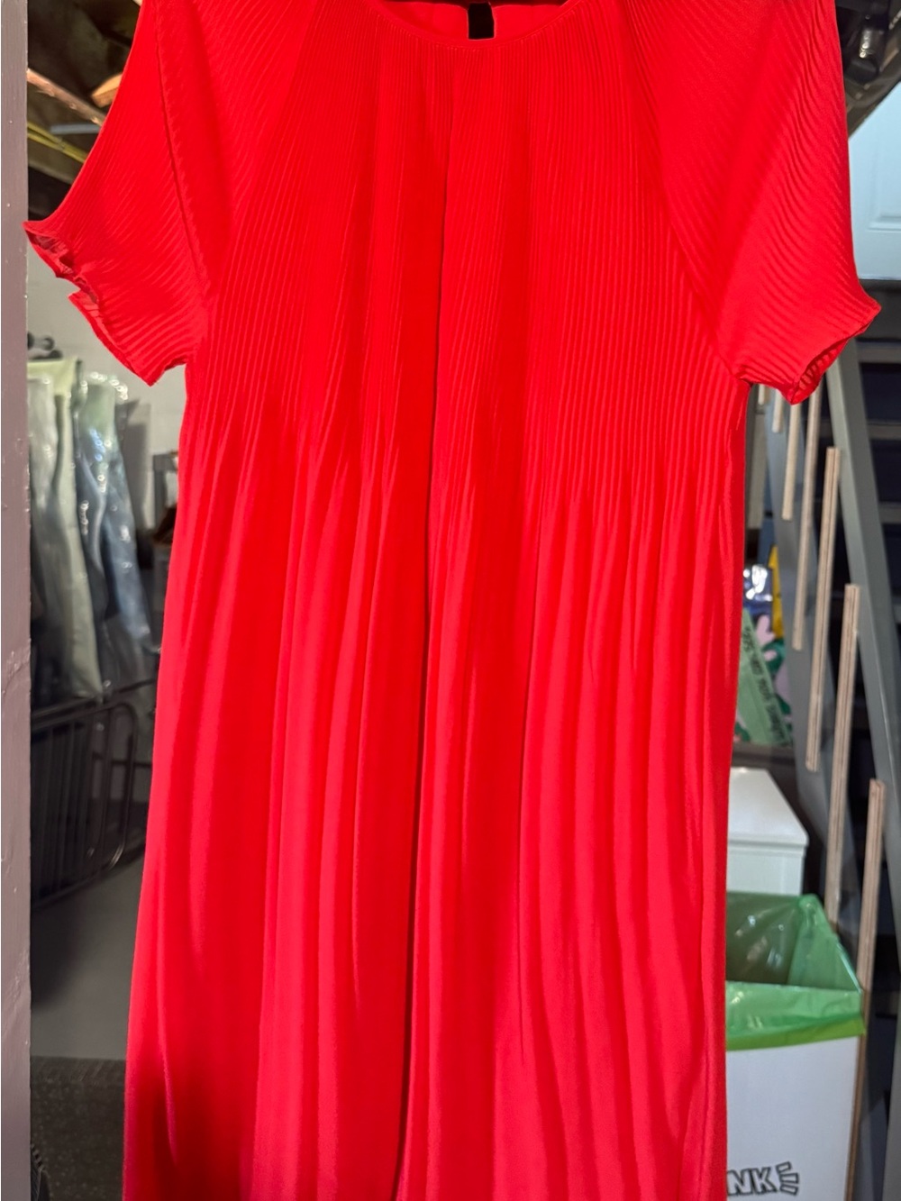 Michael Kors Red-Orange Pleated Dress